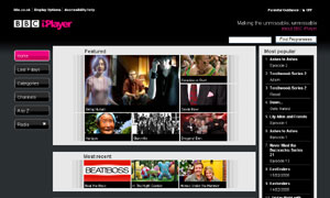 The BBC iPlayer home page