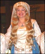A woman dressed as Lady Godiva for city celebrations 