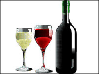 بطری و گيلاس شراب