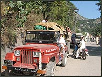 جیپ ہی واحد ذریعہ آمد و رفت ہے