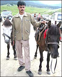 गुलमर्ग में घोड़े वाला