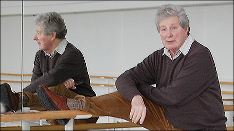 David Drew at the bar in the dance studio