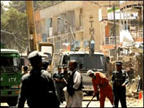 کابل میں بھارتی سفارت خانے پر بم حملے کے بعد کی تصویر فائل فوٹو