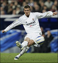 O inglês David Beckham é um dos astros do Real Madrid