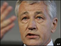 O senador republicano Chuck Hagel (AP)