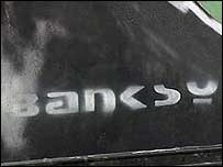 Banksy's grafitti 'tag'.