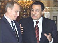 Vladimir Putin ve Hüsnü Mübarek