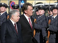 Віктор Ющенко та Лех Качинський 