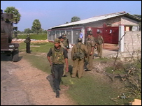 Soldiers carrying out search operations at Urani