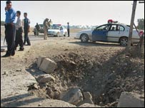 Local do ataque que matou dois policiais iraquianos em Baquba