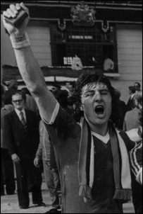 Brian Talbot holding his FA Cup winner's medal