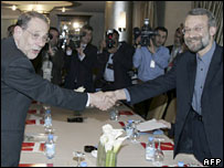 خاوير سولانا و علی لاریجانی - عکس از آرشیو