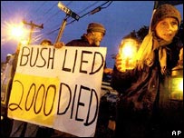 Americanos protestam em Vermont contra a guerra no Iraque