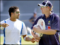 शेन वॉर्न के साथ सचिन तेंदुलकर