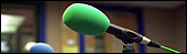 Microphones in a BBC studio