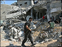 خانه بمباران شده در غزه