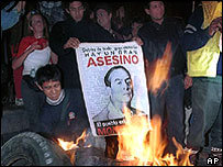 Protesto contra Montesinos no Peru