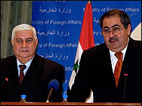 Suriye Dışişleri Bakanı Velid Muallim ve Irak Dışişleri Bakanı Hoşyar Zebari