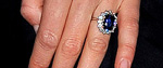 Kate Middleton's engagement ring on her finger