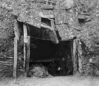 A captured German dug-out