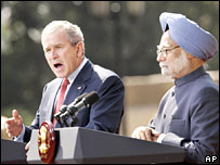 جارج بش اور منموہن سنگھ