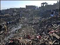 Local da explosão em Cabul, no Afeganistão