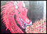 Dragon painted on a garden shed