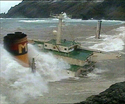 The Braer stranded on the coast in 1993