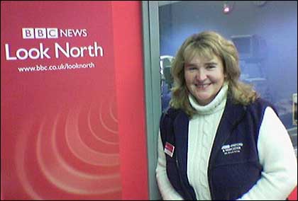 Katie Johnson in the studios of Look North