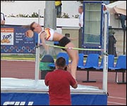 Erica Bodman's gold winning jump.