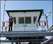 Chris Harland outside the watch cabin.