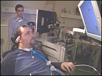 Matthew Nagle testando o sensor