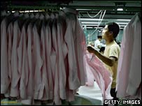 Çin'de bir tekstil fabrikası