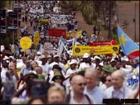 Dünya Sosyal Forumu'nda açılış yürüyüşü
