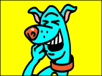 A cheeky, chuckling, happy dog!