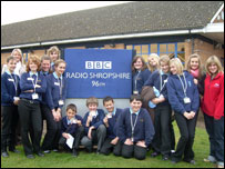 Corbet School pupils at BBC Radio Shropshire