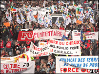 Protesto de funcionários públicos de Marselha nesta terça-feira