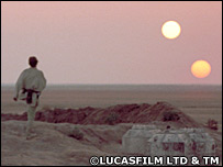 Cena do primeiro filme da série 'Star Wars'