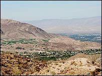 شهر پام دزرت از فراز کوه های سن جاسينتو