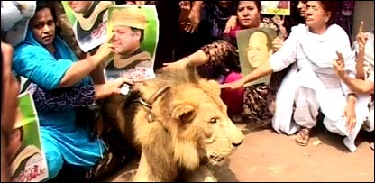 لاہور میں مسلم لیگ نون کے کارکنوں کا استقبالی مظاہرہ