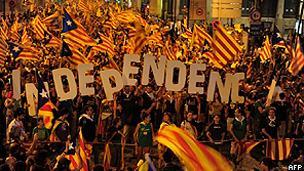 Manifestação separatista em Barcelona (AFP)
