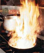 Flaming pan