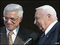 Mahmoud Abbas e Ariel Sharon