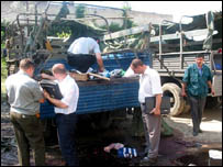 Investigadores na capital do Dagestão, Makhachkala