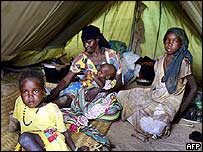 اردوگاه آوارگان دارفور که در کشور همسايه، چاد، برپا شده است