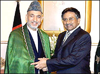 حامد کرزی و پرويز مشرف