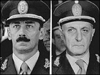 General Jorge Rafael Videla e Roberto Viola, ex-integrantes da Junta que governou a Argentina entre 1976 e 1983