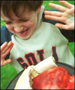 Boy at the Gross Out at warwick Castle