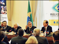 Luiz Inácio Lula da Silva em visita a Genebra