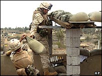 Soldados americanos em Falluja